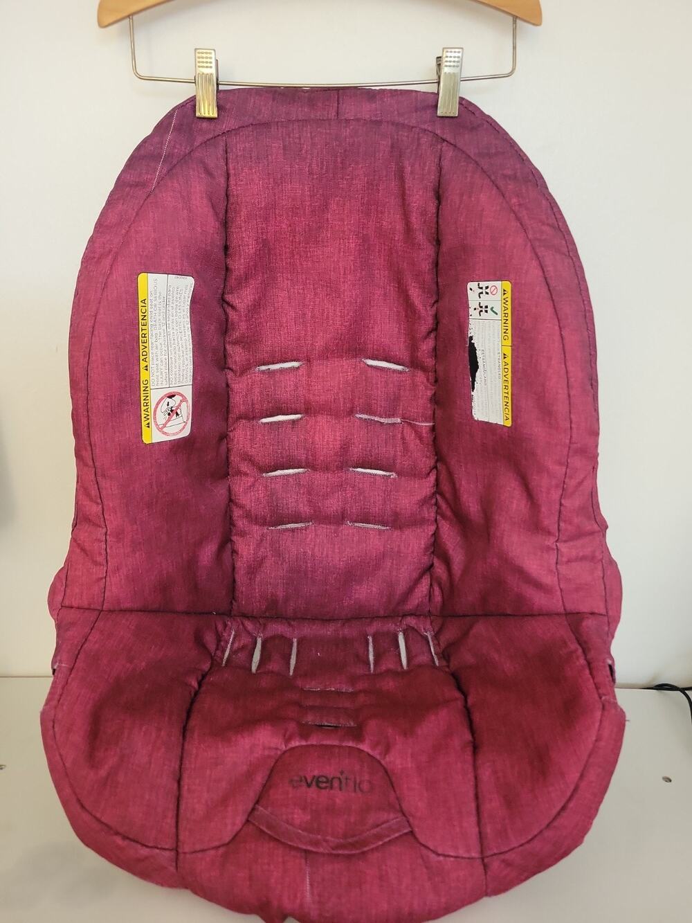 Evenflo Litemax Omni Baby Car Seat Fabric Cover Padding Cushion Pad Burgundy